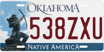 OK license plate 538ZXU