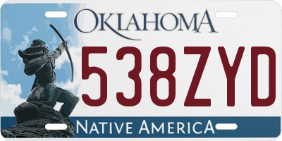 OK license plate 538ZYD