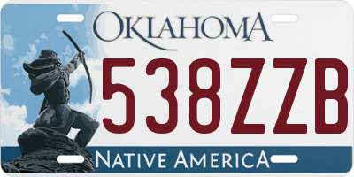 OK license plate 538ZZB