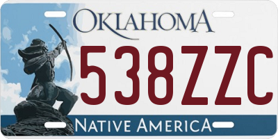 OK license plate 538ZZC