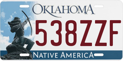 OK license plate 538ZZF