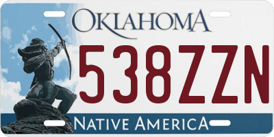 OK license plate 538ZZN