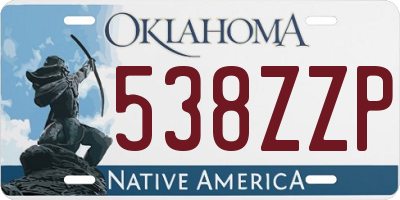 OK license plate 538ZZP