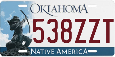 OK license plate 538ZZT