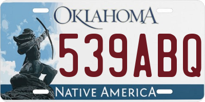 OK license plate 539ABQ