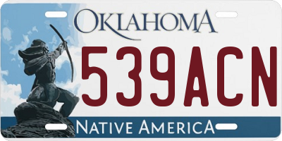 OK license plate 539ACN