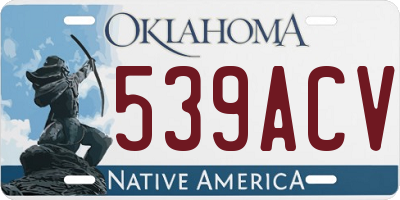 OK license plate 539ACV