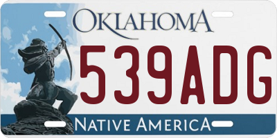 OK license plate 539ADG