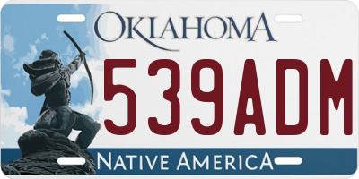 OK license plate 539ADM