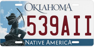 OK license plate 539AII