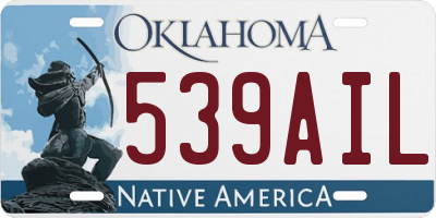 OK license plate 539AIL