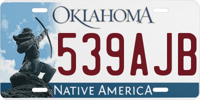 OK license plate 539AJB