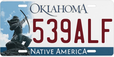OK license plate 539ALF