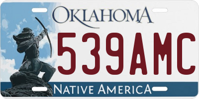 OK license plate 539AMC