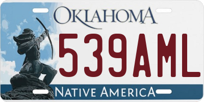 OK license plate 539AML