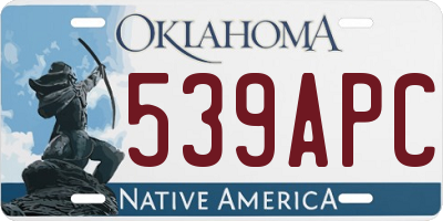 OK license plate 539APC