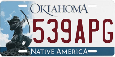 OK license plate 539APG