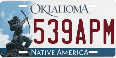 OK license plate 539APM