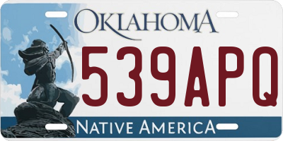 OK license plate 539APQ