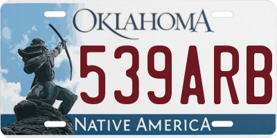 OK license plate 539ARB