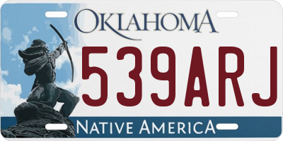 OK license plate 539ARJ