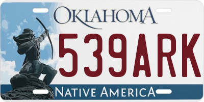 OK license plate 539ARK