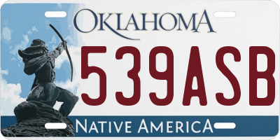 OK license plate 539ASB