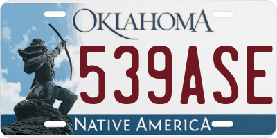 OK license plate 539ASE