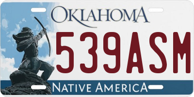 OK license plate 539ASM