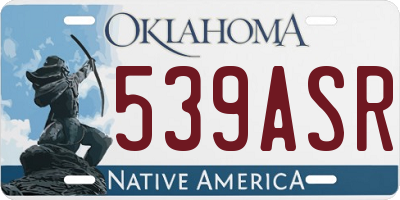 OK license plate 539ASR