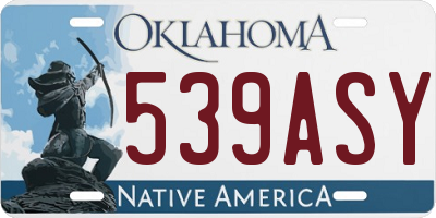 OK license plate 539ASY