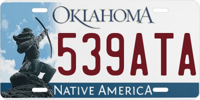 OK license plate 539ATA