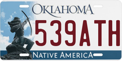 OK license plate 539ATH