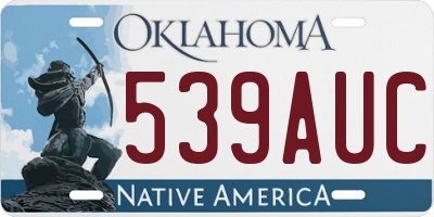 OK license plate 539AUC