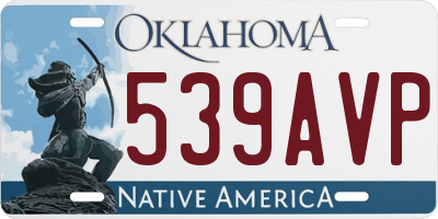 OK license plate 539AVP