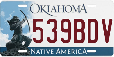 OK license plate 539BDV
