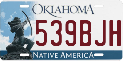 OK license plate 539BJH