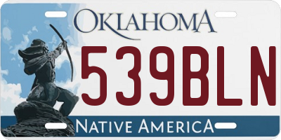 OK license plate 539BLN
