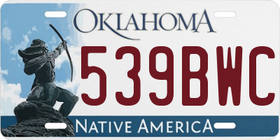 OK license plate 539BWC