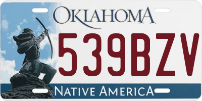 OK license plate 539BZV