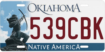 OK license plate 539CBK