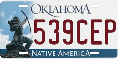OK license plate 539CEP