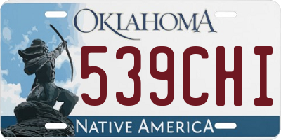 OK license plate 539CHI
