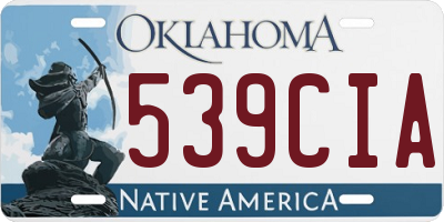 OK license plate 539CIA