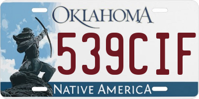 OK license plate 539CIF