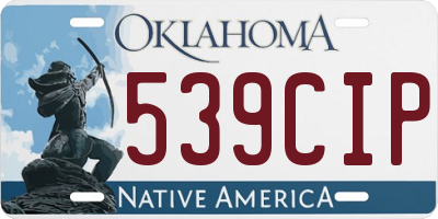 OK license plate 539CIP