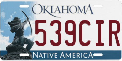 OK license plate 539CIR