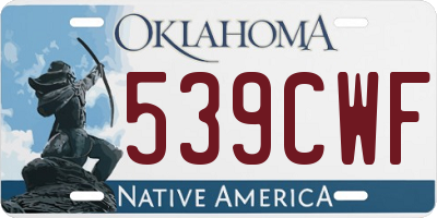 OK license plate 539CWF