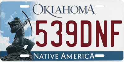 OK license plate 539DNF