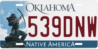 OK license plate 539DNW